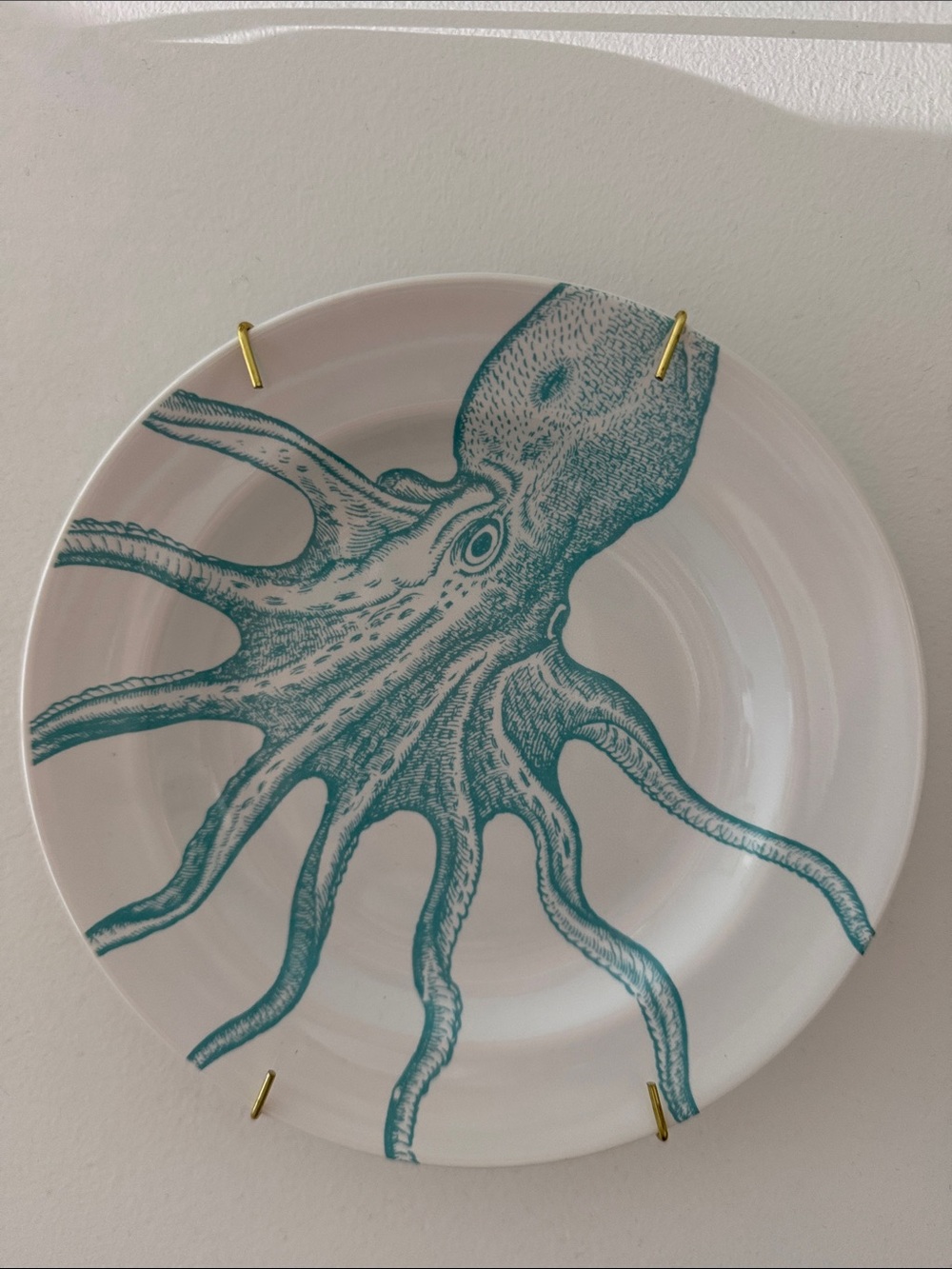 Octopus Design Plate Blue and White Plate Wall Gallery Wall